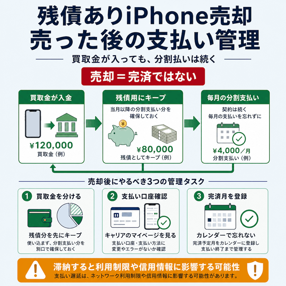 残債ありiPhone売却 売ったあとの支払い管理